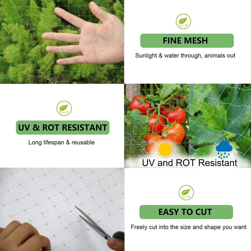 UWIOFF Garden Netting, 7 x 100 FT Bird Netting for Garden Protection, Green Deer Netting for Plants Fruit Trees Vegetables from Birds, Squirrels, Other Animals - Image 3
